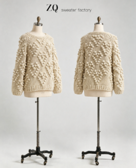 Ivory Bobble Texture Chunky Sweater | Private Label Manufacturer