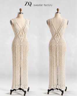 Ivory Openwork Crochet Maxi Dress | Private Label