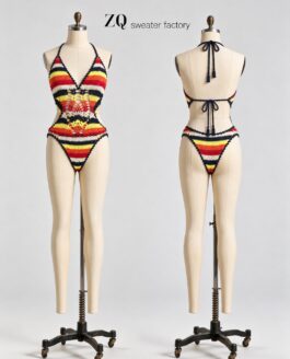 Multicolor Crochet Cutout Swimsuit | Private Label