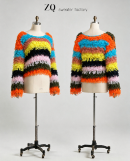 Multicolor Loop-Texture Cropped Sweater | Private Label Development
