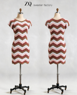 Rose & Brown Chevron Crochet Mini Dress | Private Label