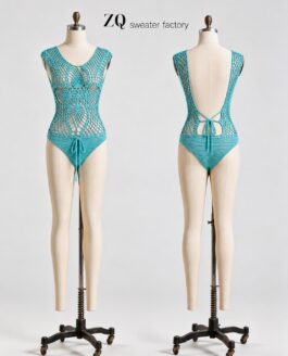 Turquoise Pineapple Crochet One-Piece | Private Label