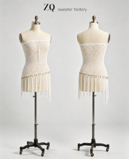 White Strapless Fringe Crochet Tunic | Private Label