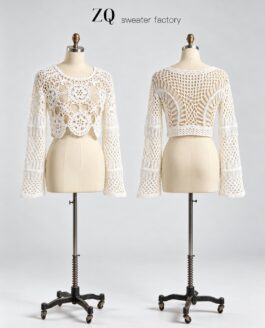 Ivory Floral Crochet Crop Top | Private Label