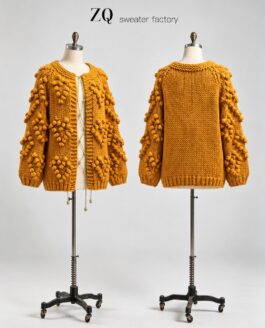 Mustard Bobble Knit Cardigan | Private Label