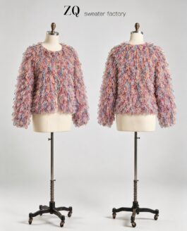 Pastel Loop-Yarn Cropped Cardigan | Private Label