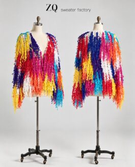 Rainbow Fringe Crochet Cardigan | Private Label
